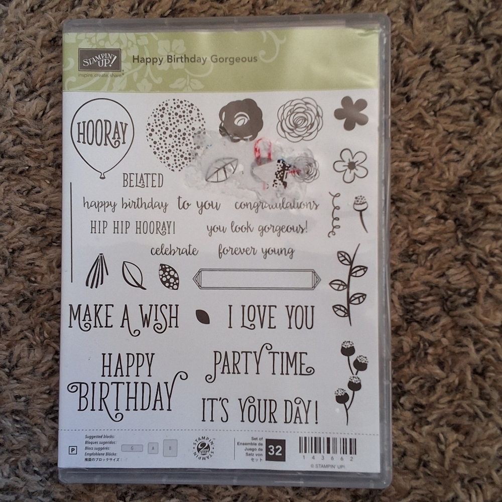 Stamping Up Happy Birthday Gorgeous photopolymer stamps